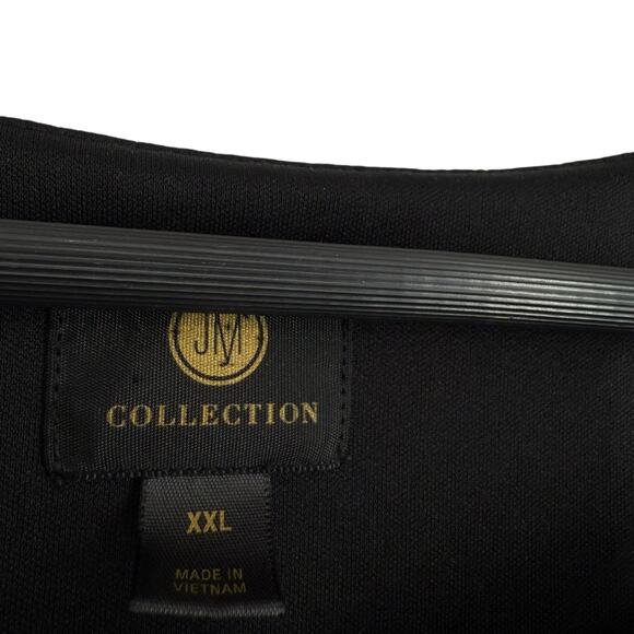 JM Collection Plus Size 2X XXL Black Metallic Blouse Shirt Top Formal Dinner - Picture 2 of 7